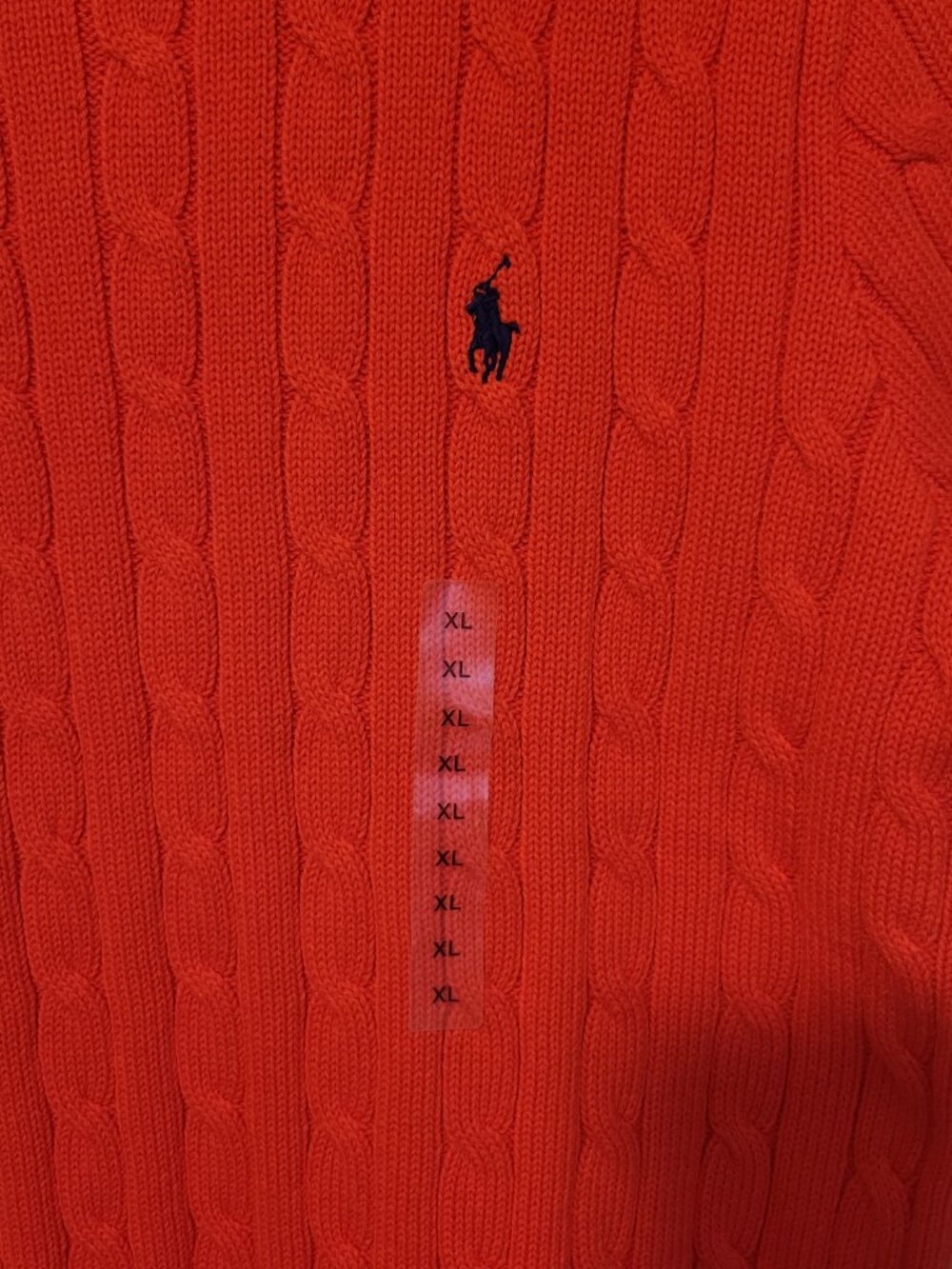 Polo Ralph Lauren Salmon Red Cable-Knit Short Sleeve Crew Pullover Sweater L/XL - Picture 6 of 13